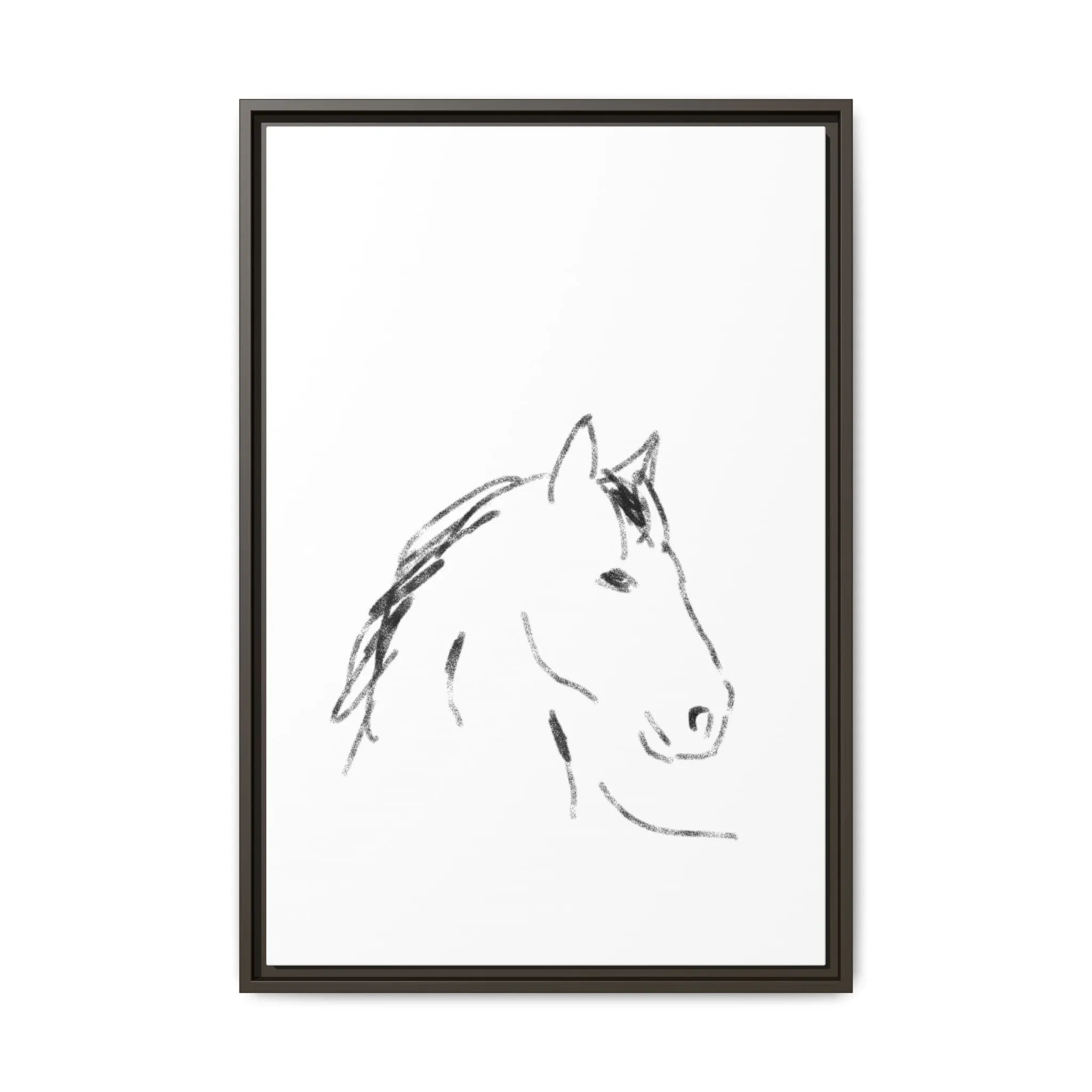 "Horse" - Artistic Framed Canvas - Modern Minimalist Line Art