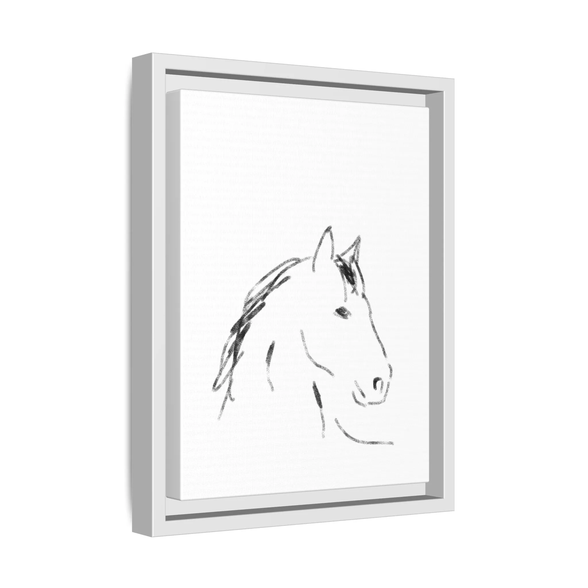 "Horse" - Artistic Framed Canvas - Modern Minimalist Line Art