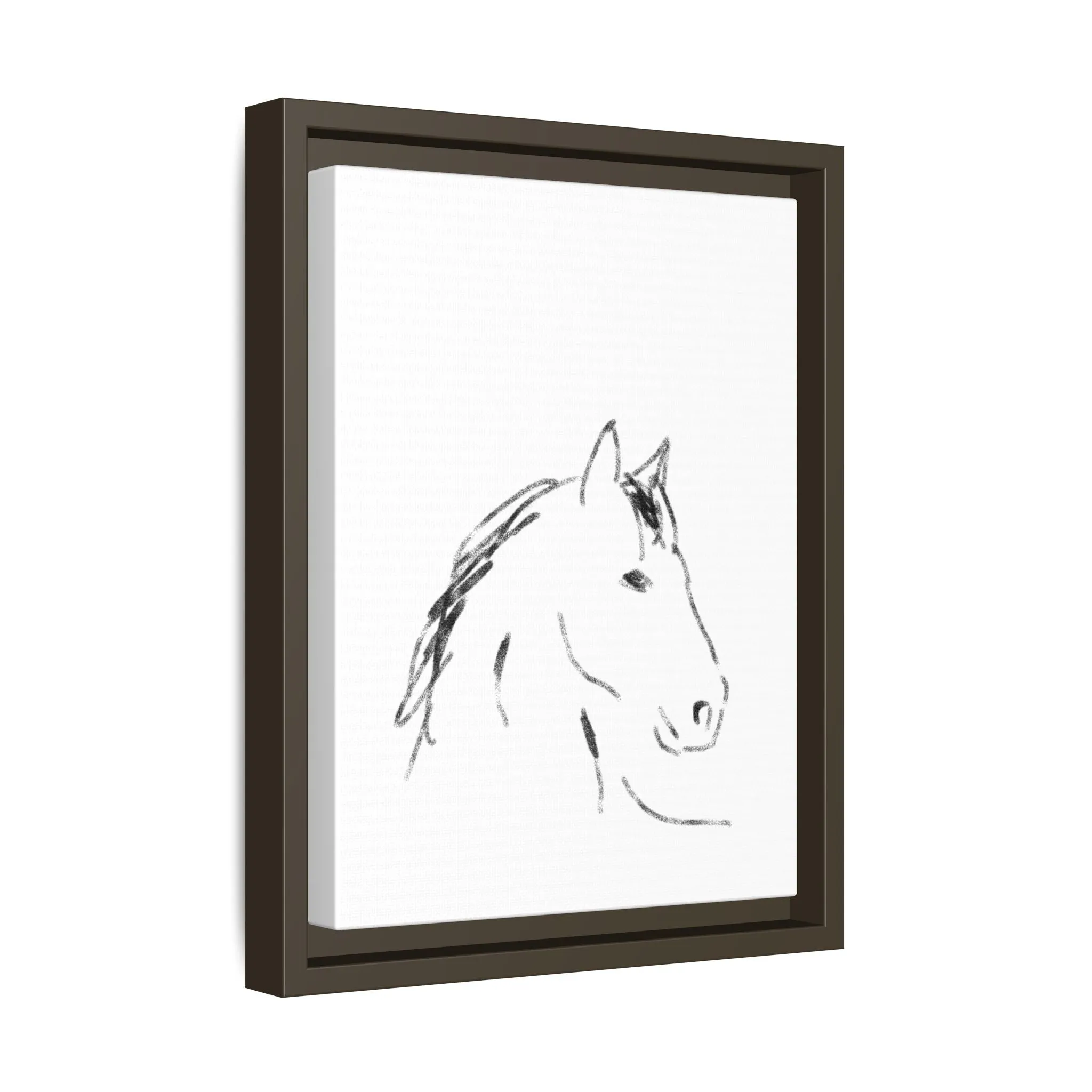 "Horse" - Artistic Framed Canvas - Modern Minimalist Line Art