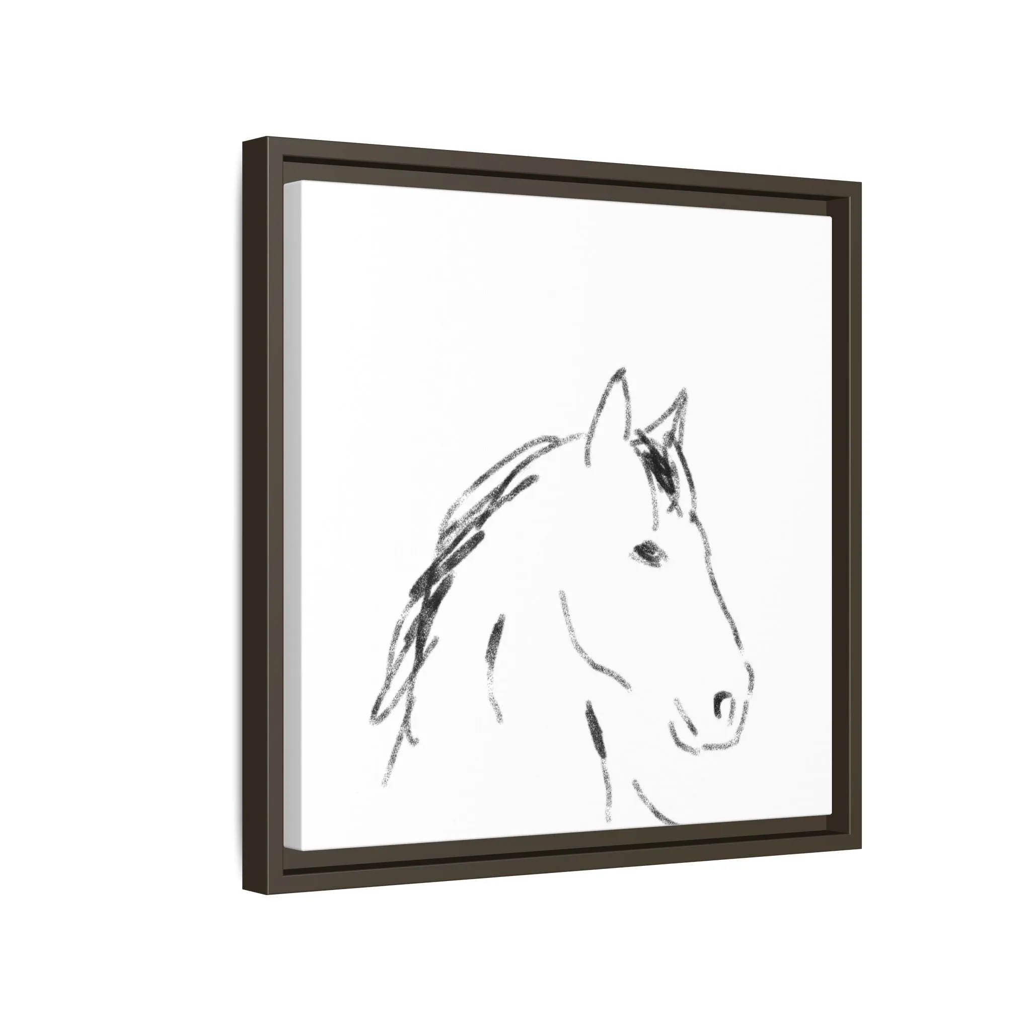 "Horse" - Artistic Framed Canvas - Modern Minimalist Line Art