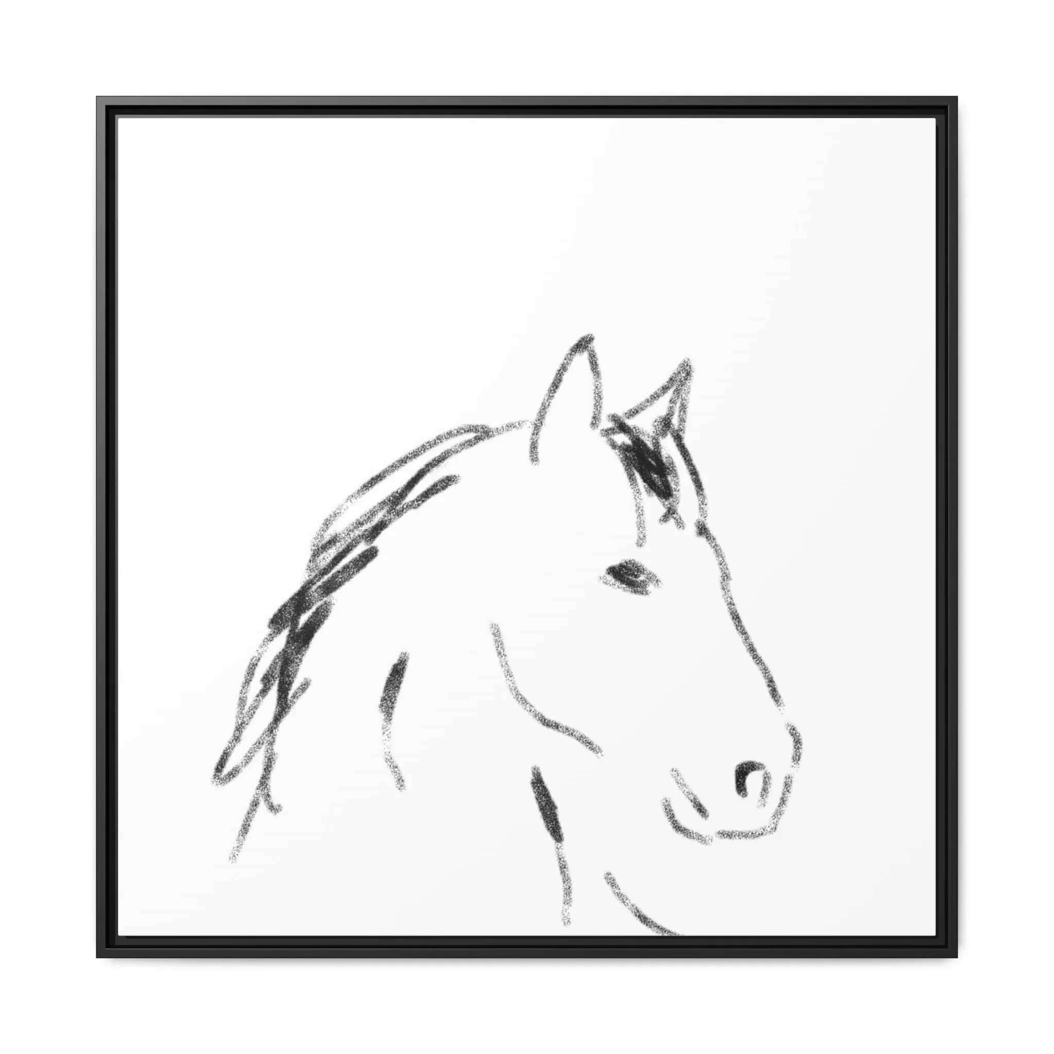 "Horse" - Artistic Framed Canvas - Modern Minimalist Line Art