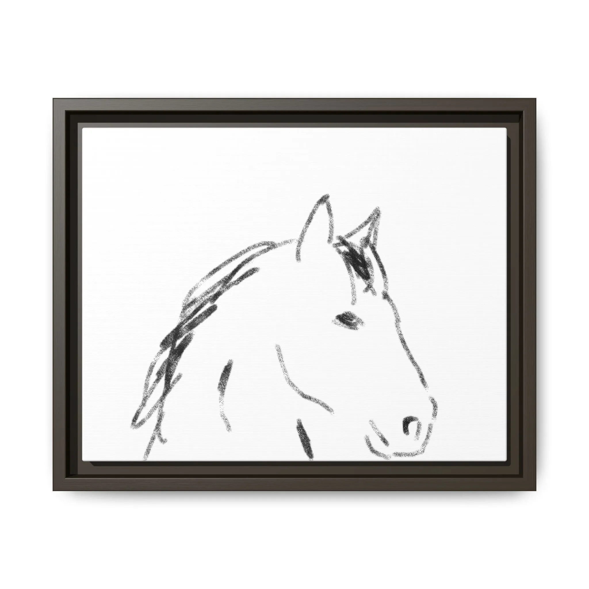 "Horse" - Artistic Framed Canvas - Modern Minimalist Line Art