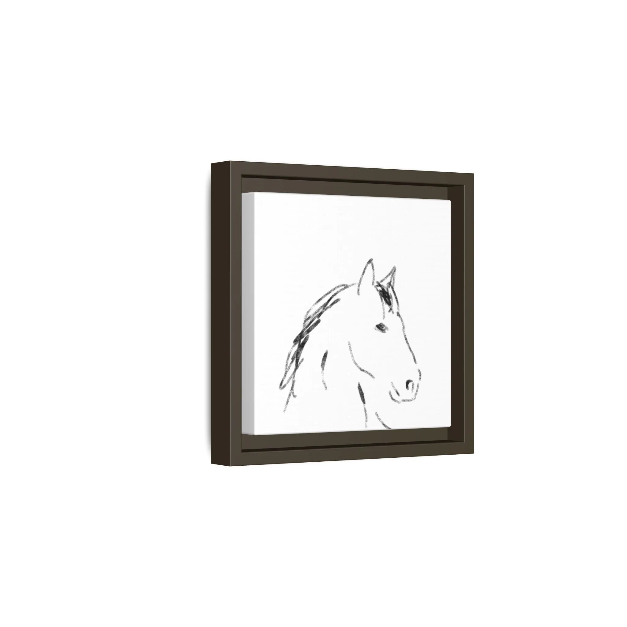 "Horse" - Artistic Framed Canvas - Modern Minimalist Line Art