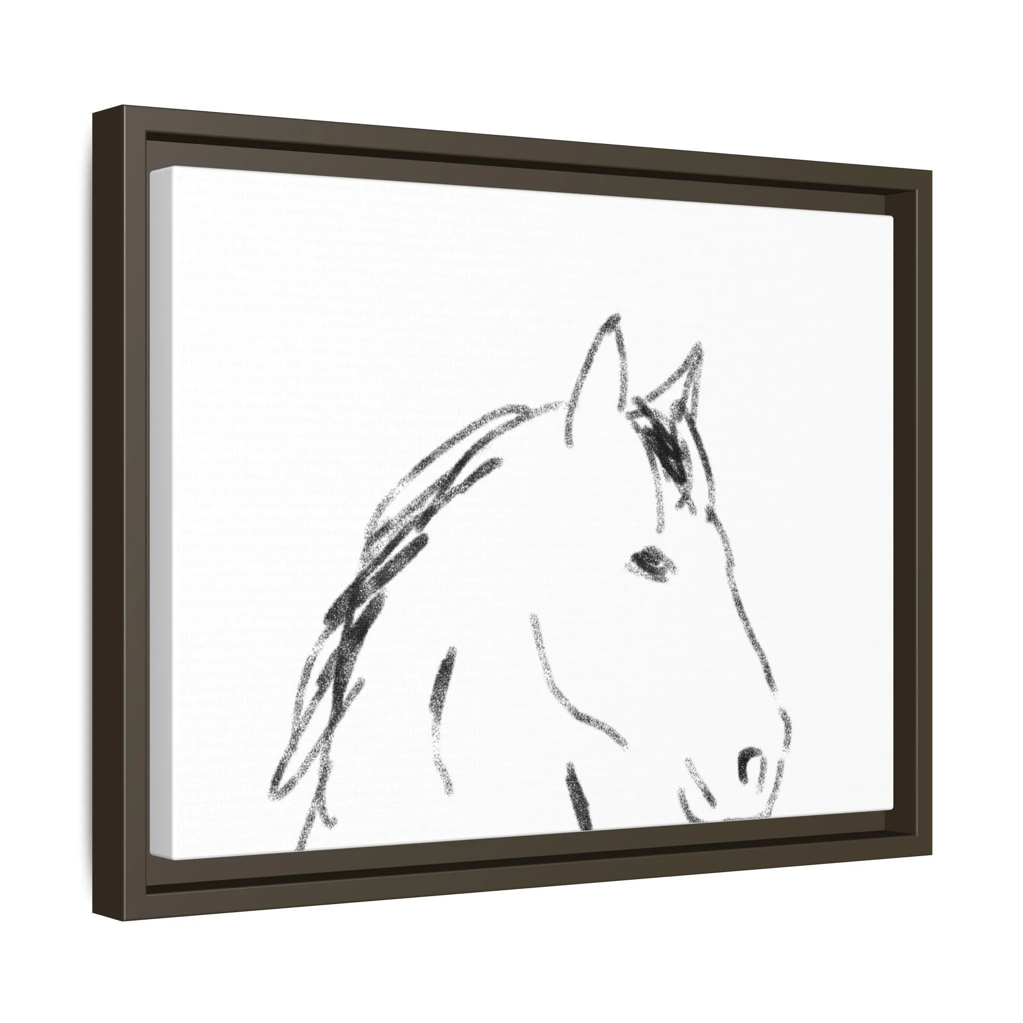 "Horse" - Artistic Framed Canvas - Modern Minimalist Line Art