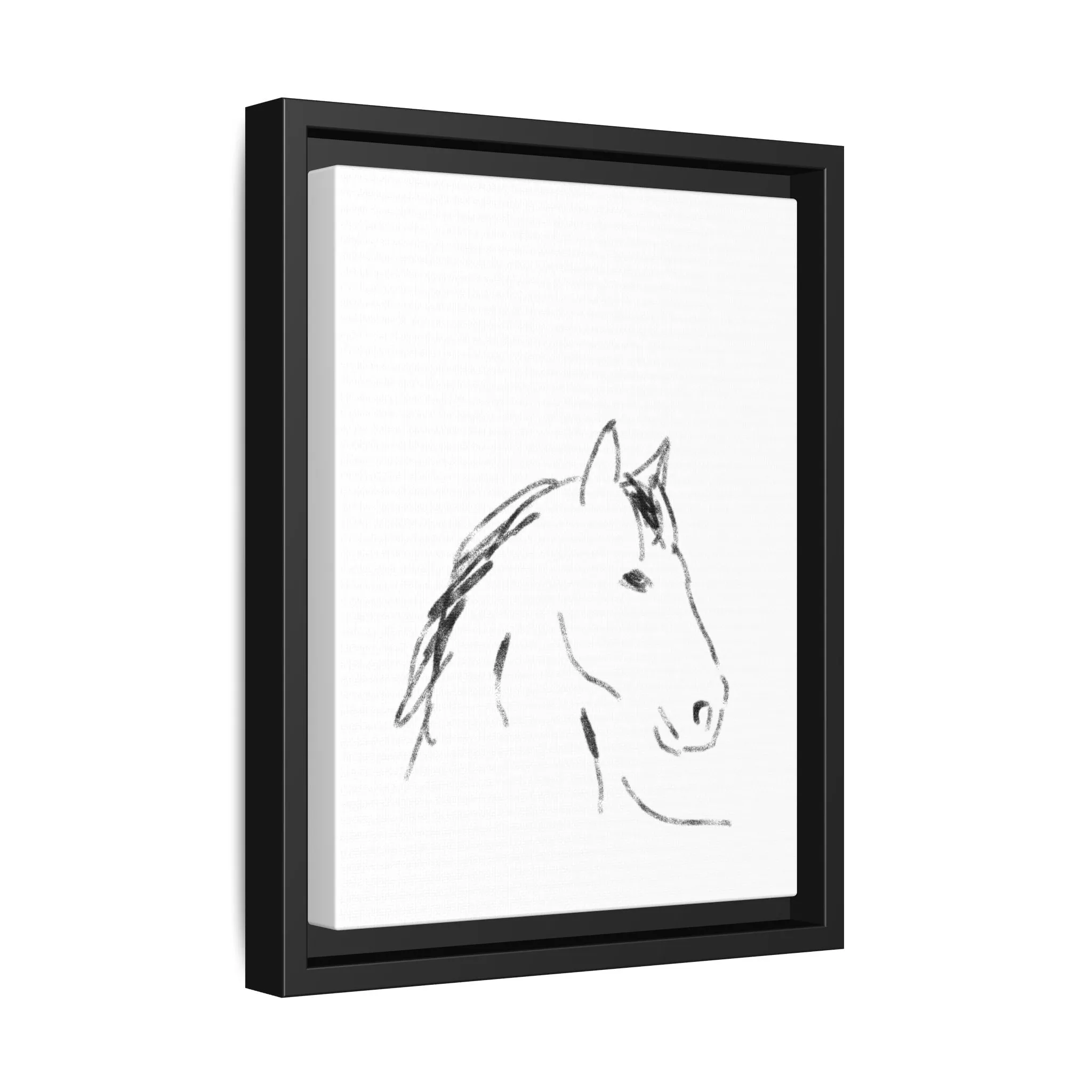 "Horse" - Artistic Framed Canvas - Modern Minimalist Line Art