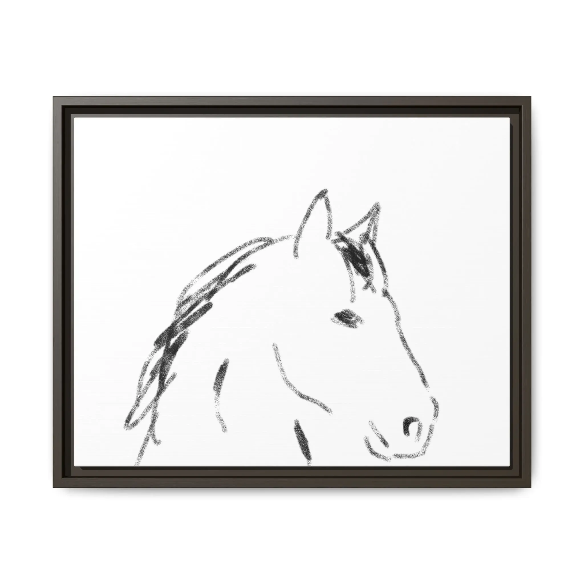 "Horse" - Artistic Framed Canvas - Modern Minimalist Line Art