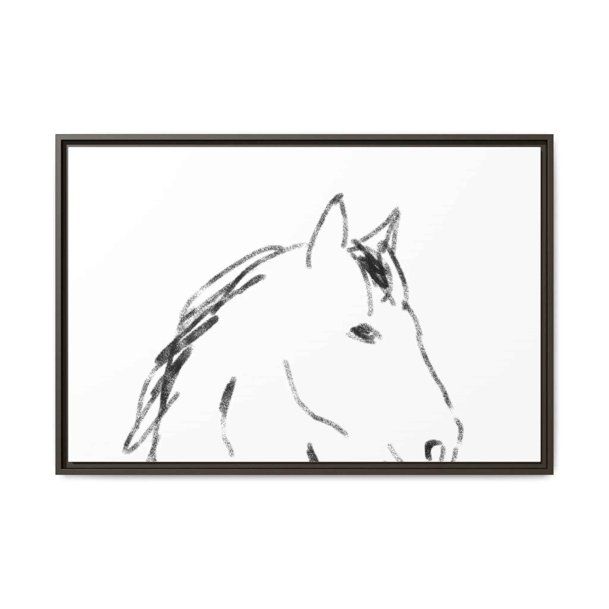"Horse" - Artistic Framed Canvas - Modern Minimalist Line Art