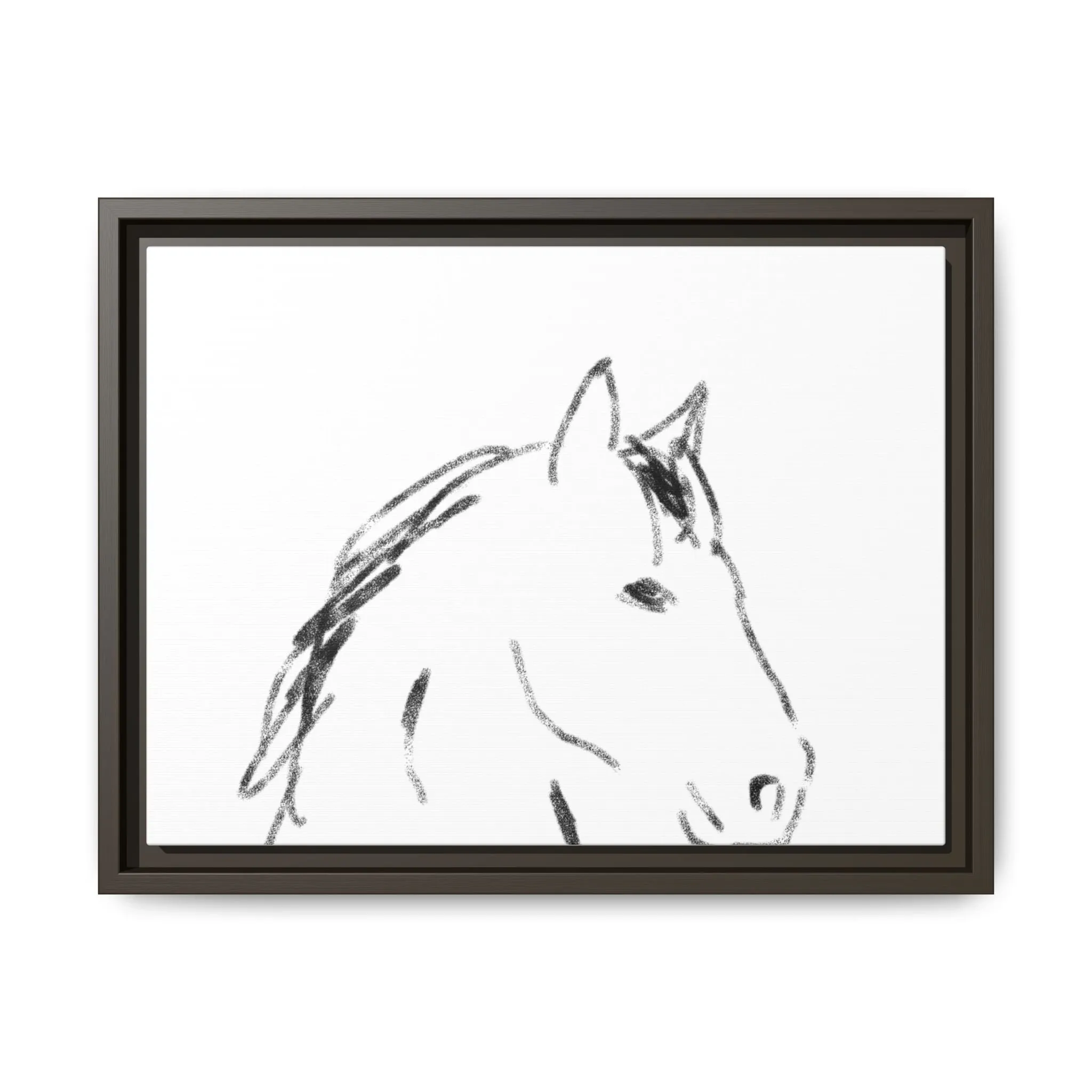"Horse" - Artistic Framed Canvas - Modern Minimalist Line Art