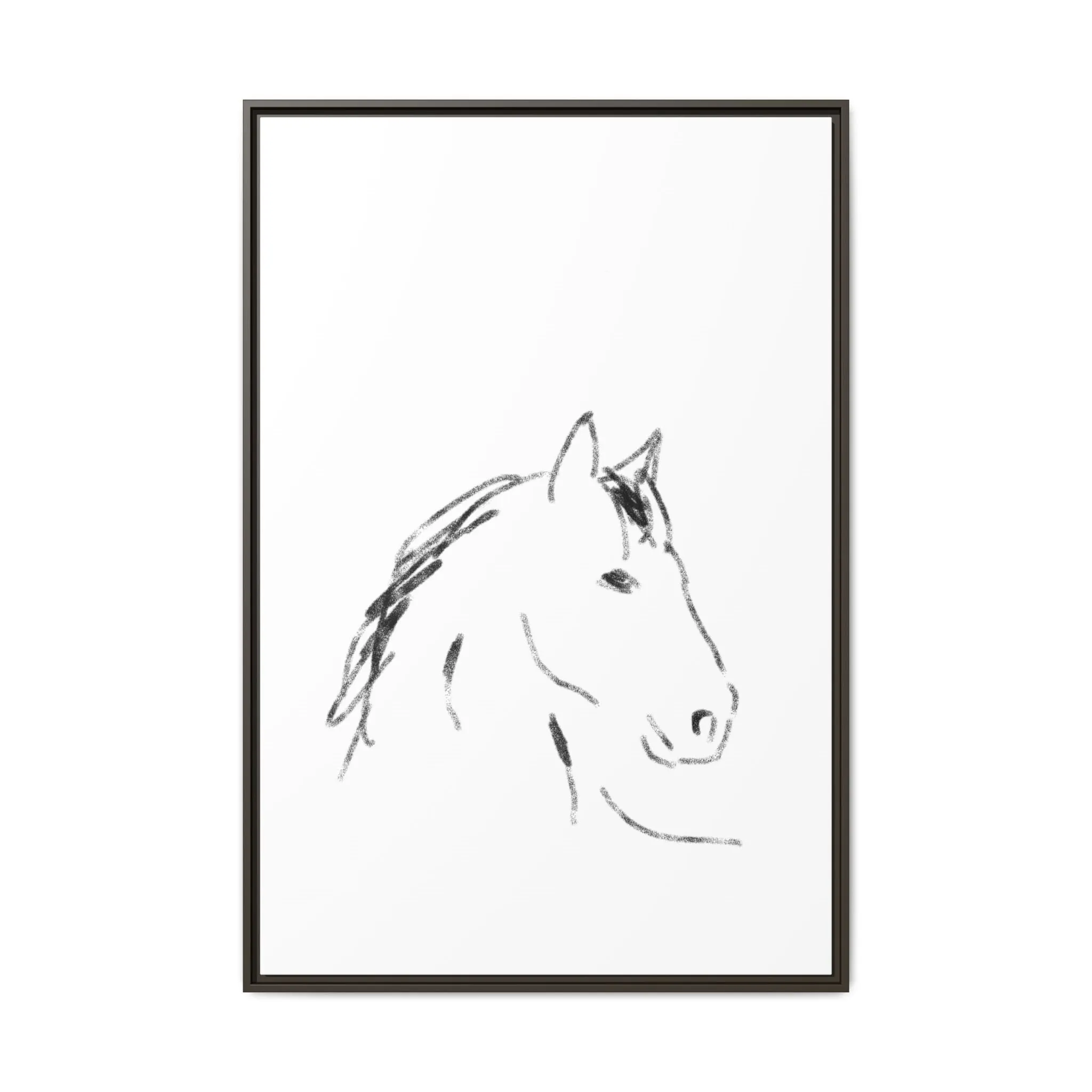 "Horse" - Artistic Framed Canvas - Modern Minimalist Line Art