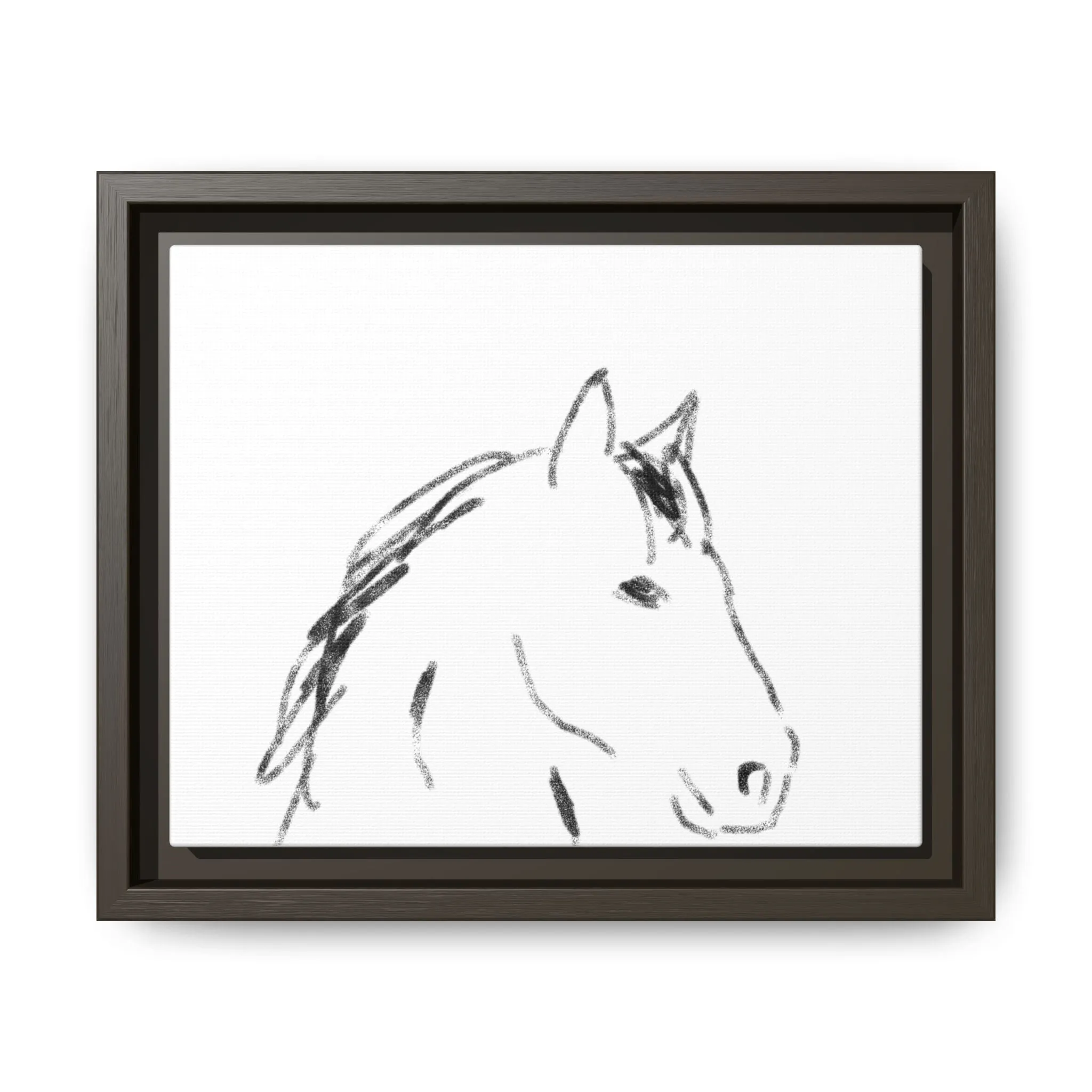 "Horse" - Artistic Framed Canvas - Modern Minimalist Line Art