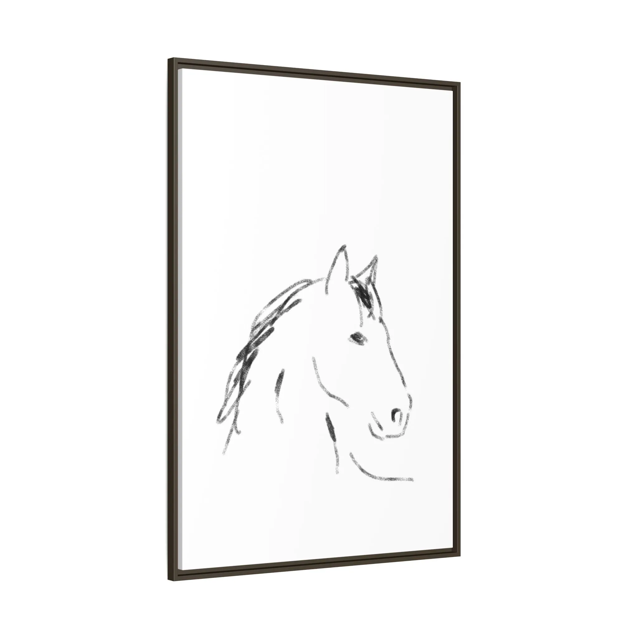 "Horse" - Artistic Framed Canvas - Modern Minimalist Line Art