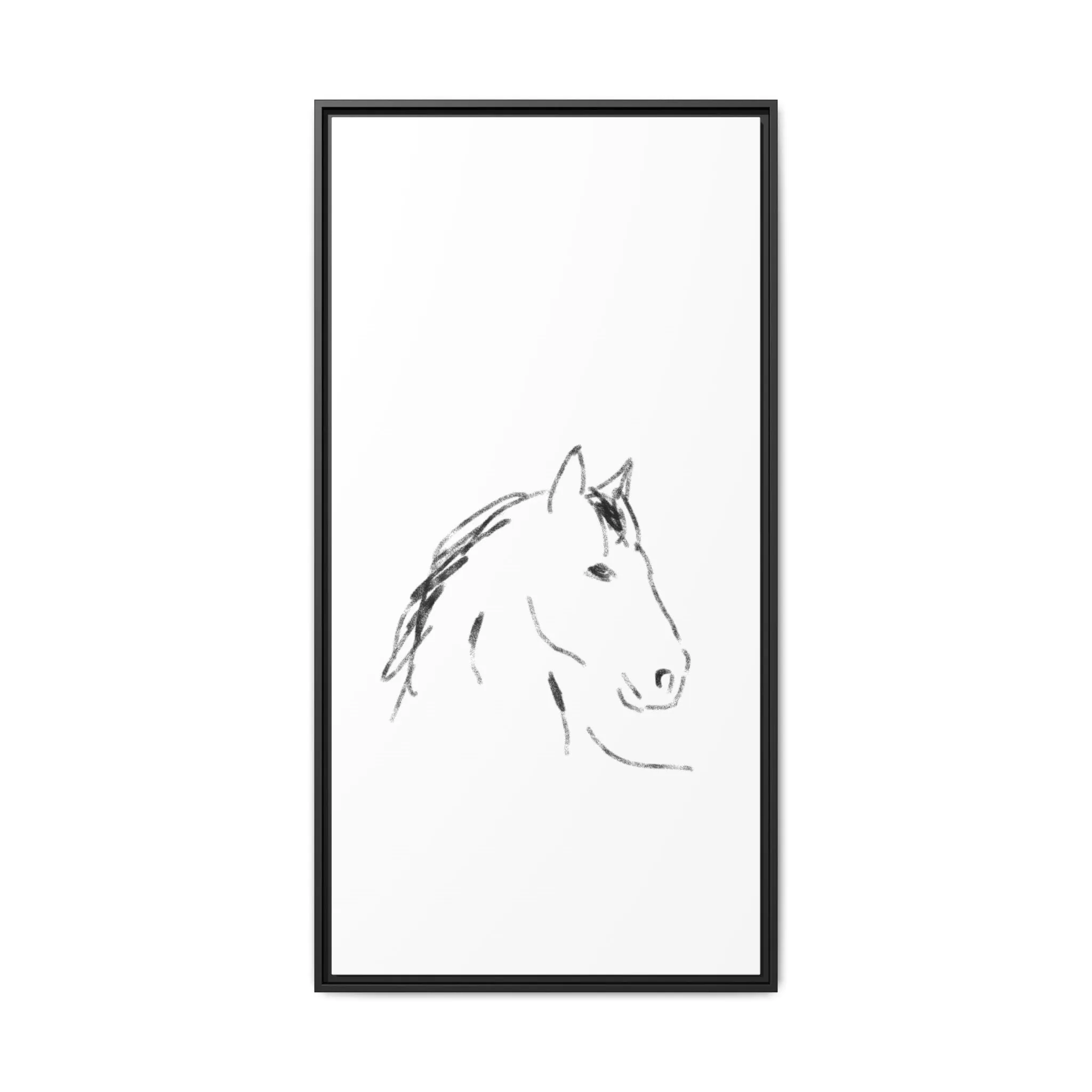 "Horse" - Artistic Framed Canvas - Modern Minimalist Line Art