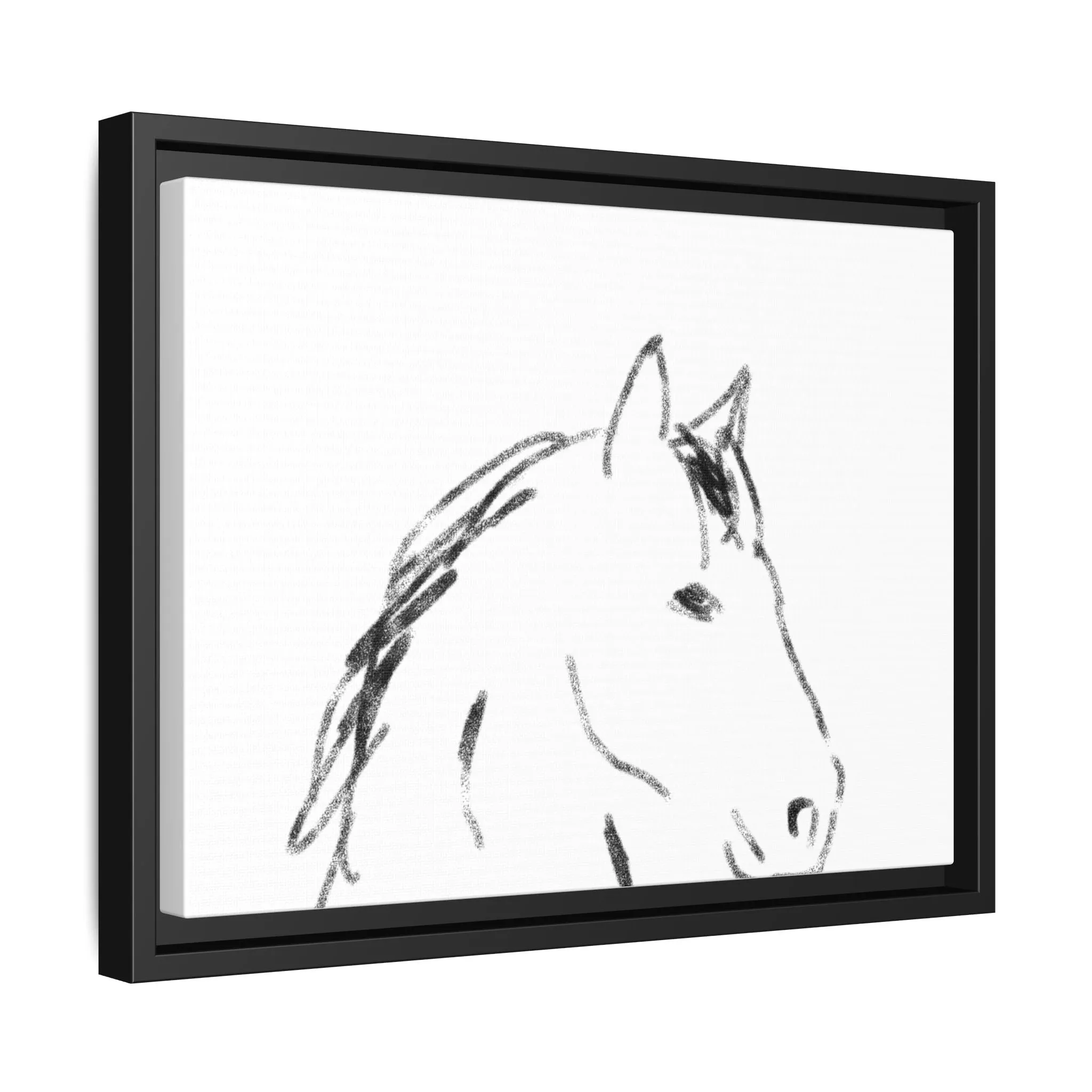"Horse" - Artistic Framed Canvas - Modern Minimalist Line Art