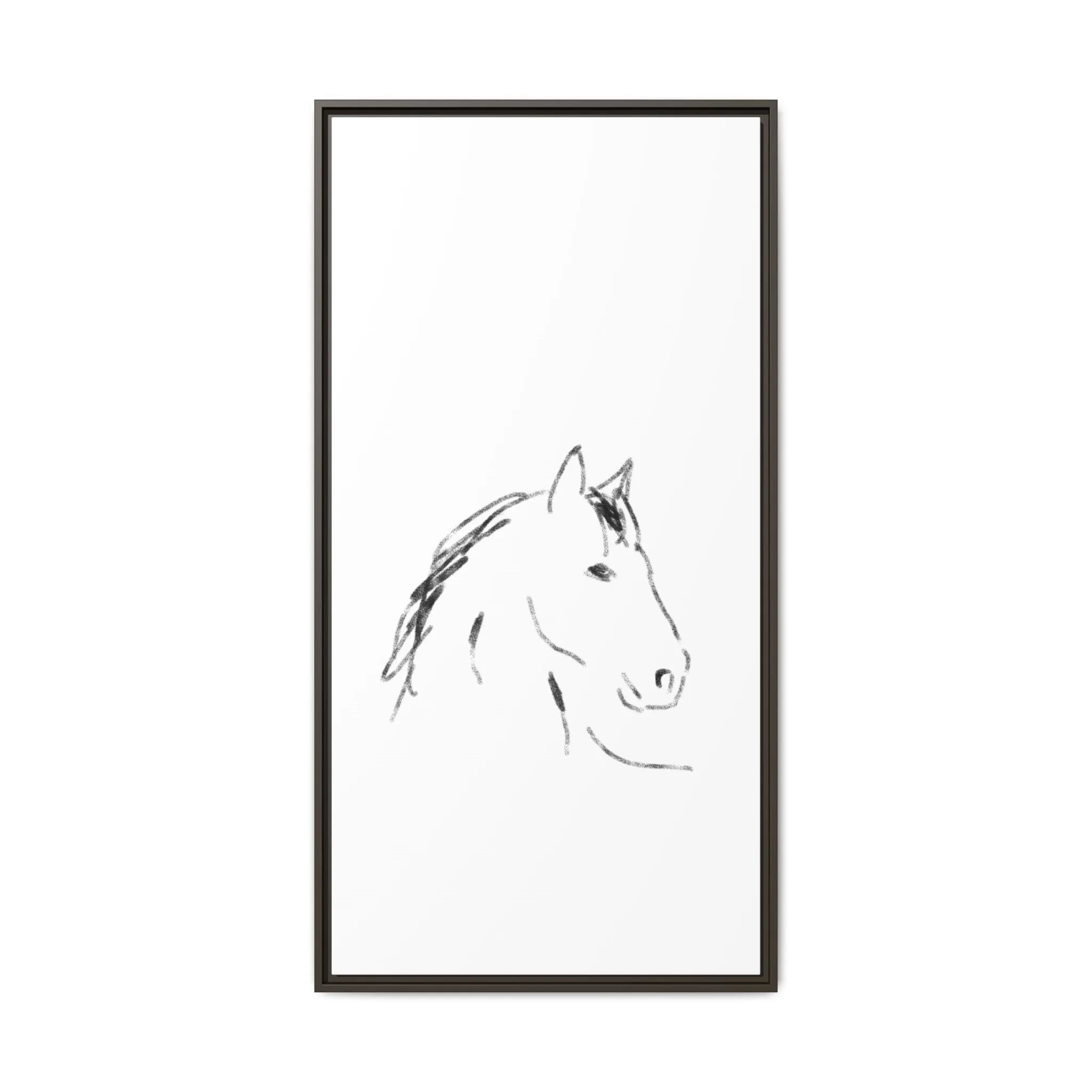 "Horse" - Artistic Framed Canvas - Modern Minimalist Line Art