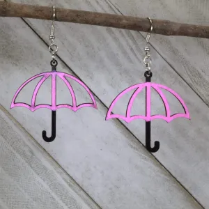 Rainy Day Umbrella Wooden Dangle Earrings by Cate's Concepts, LLC