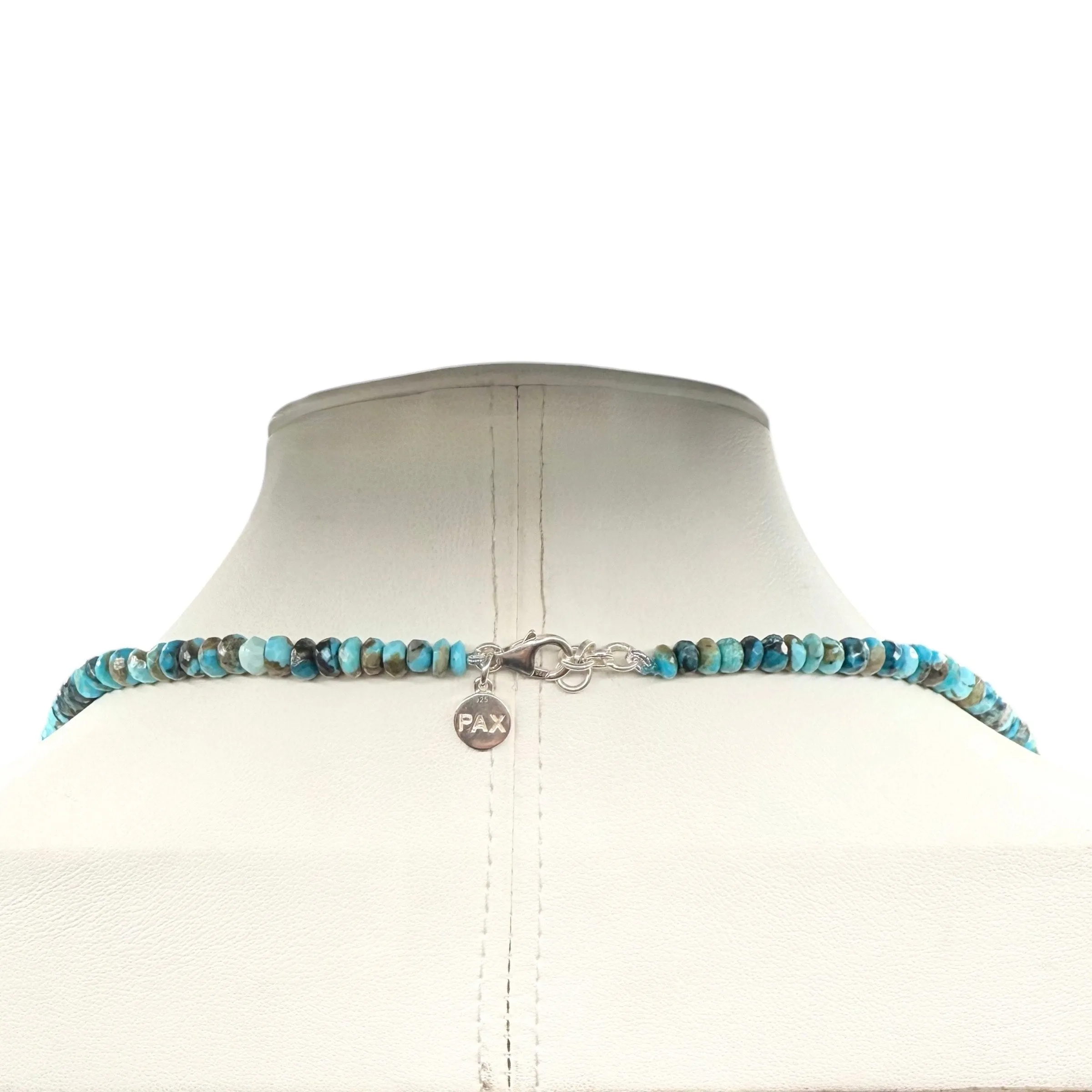 Rare Sleeping Beauty Faceted Turquoise Long Necklace
