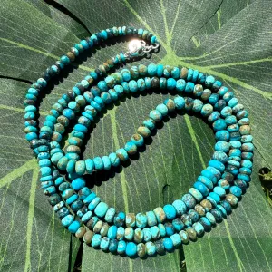 Rare Sleeping Beauty Faceted Turquoise Long Necklace