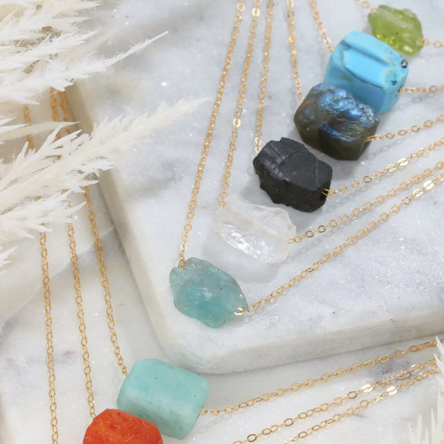 Raw Apatite Necklace, Dainty Gold Raw Birthstone Necklace, Rough Gemstone Pendant, Raw  Necklace, Raw Layered Pendant,  k Whimsigoth