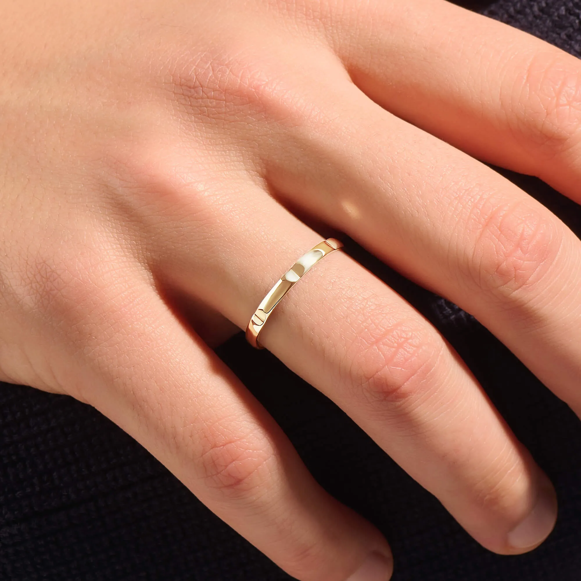 Rectangular Linked Band in Gold