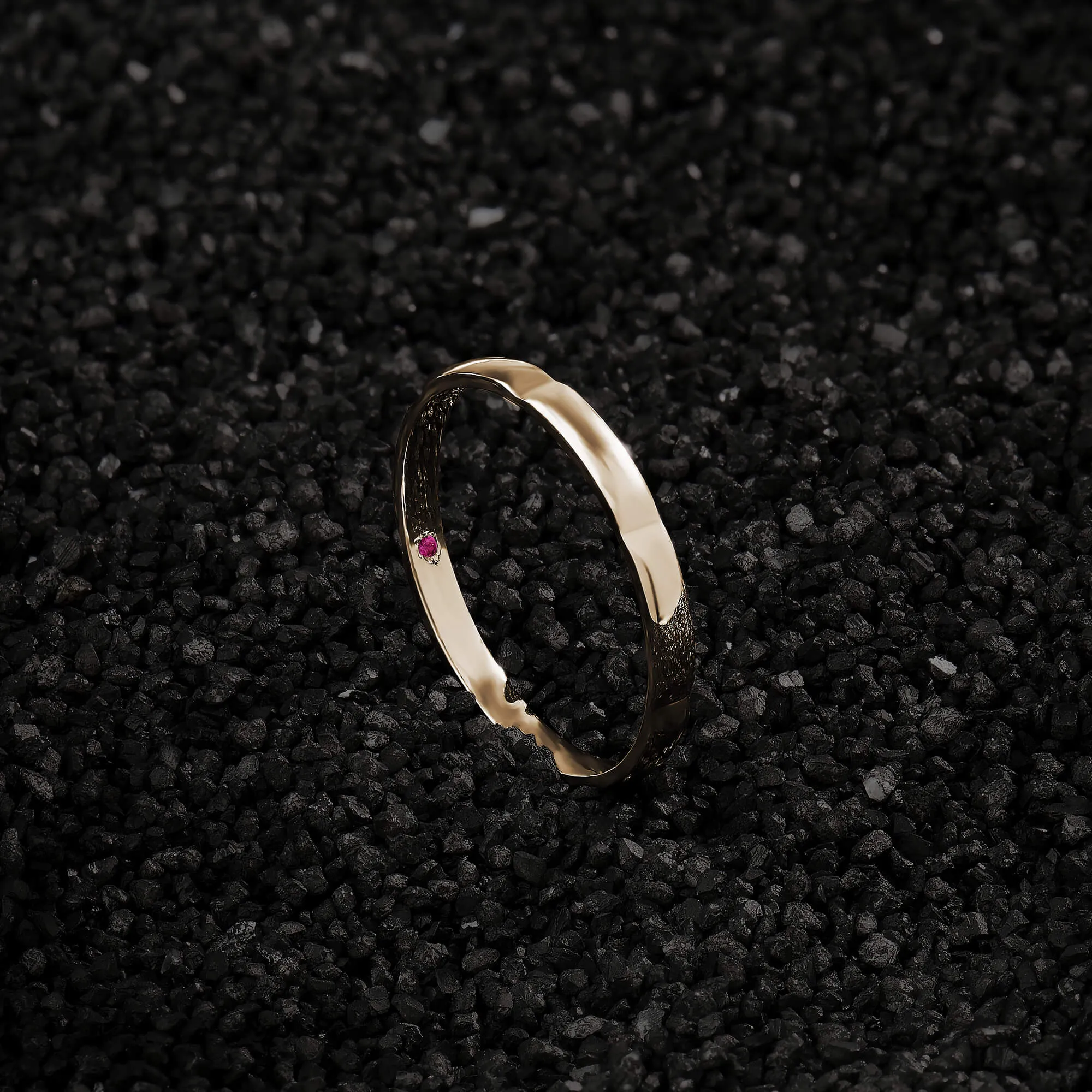 Rectangular Linked Band in Gold
