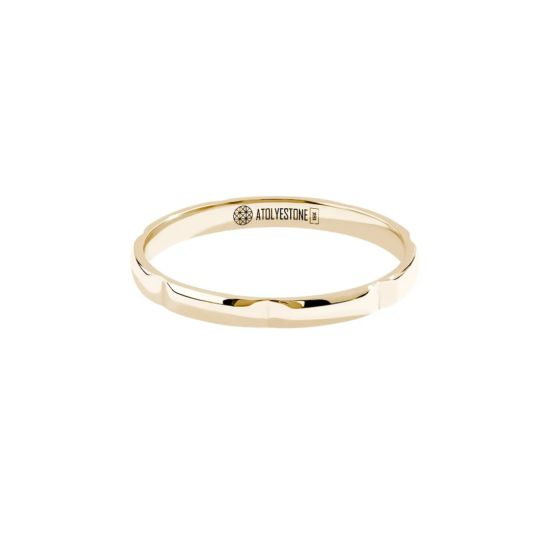 Rectangular Linked Band in Gold