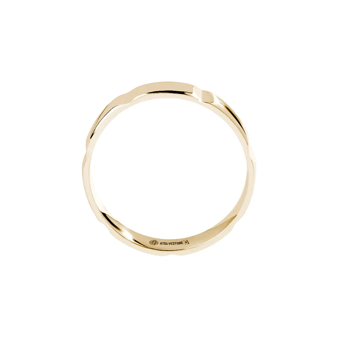 Rectangular Linked Band in Gold