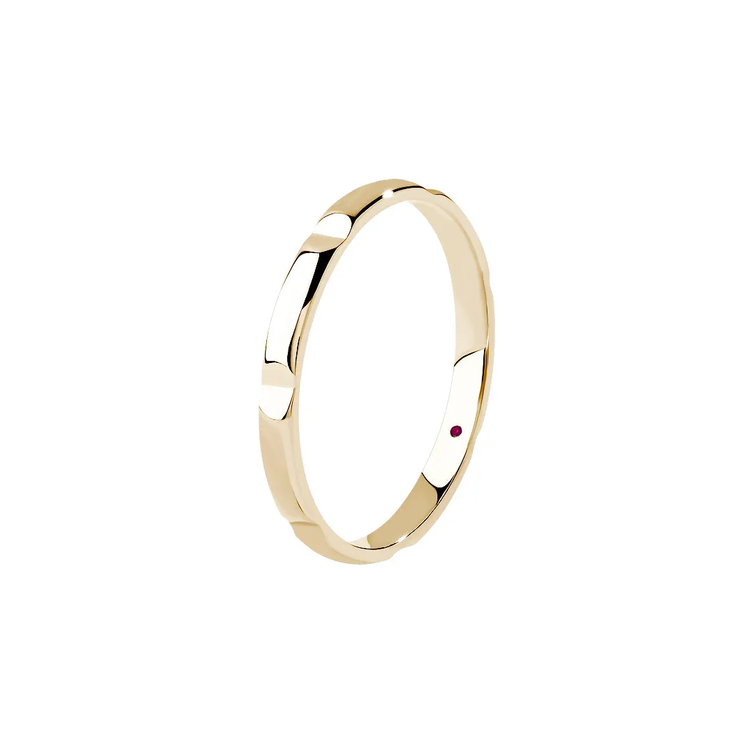Rectangular Linked Band in Gold