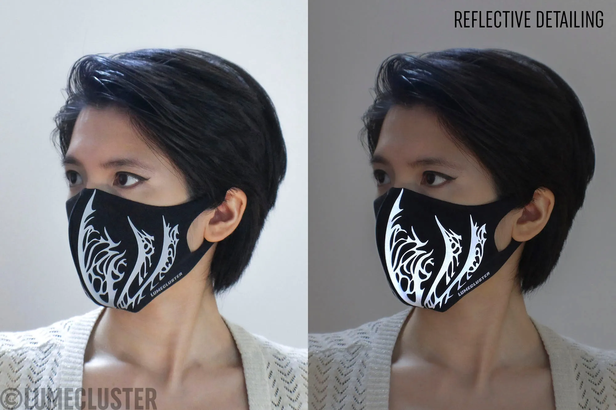 Reflective Phoenix Face Mask (Lumecluster ⨯ Wing & Weft)
