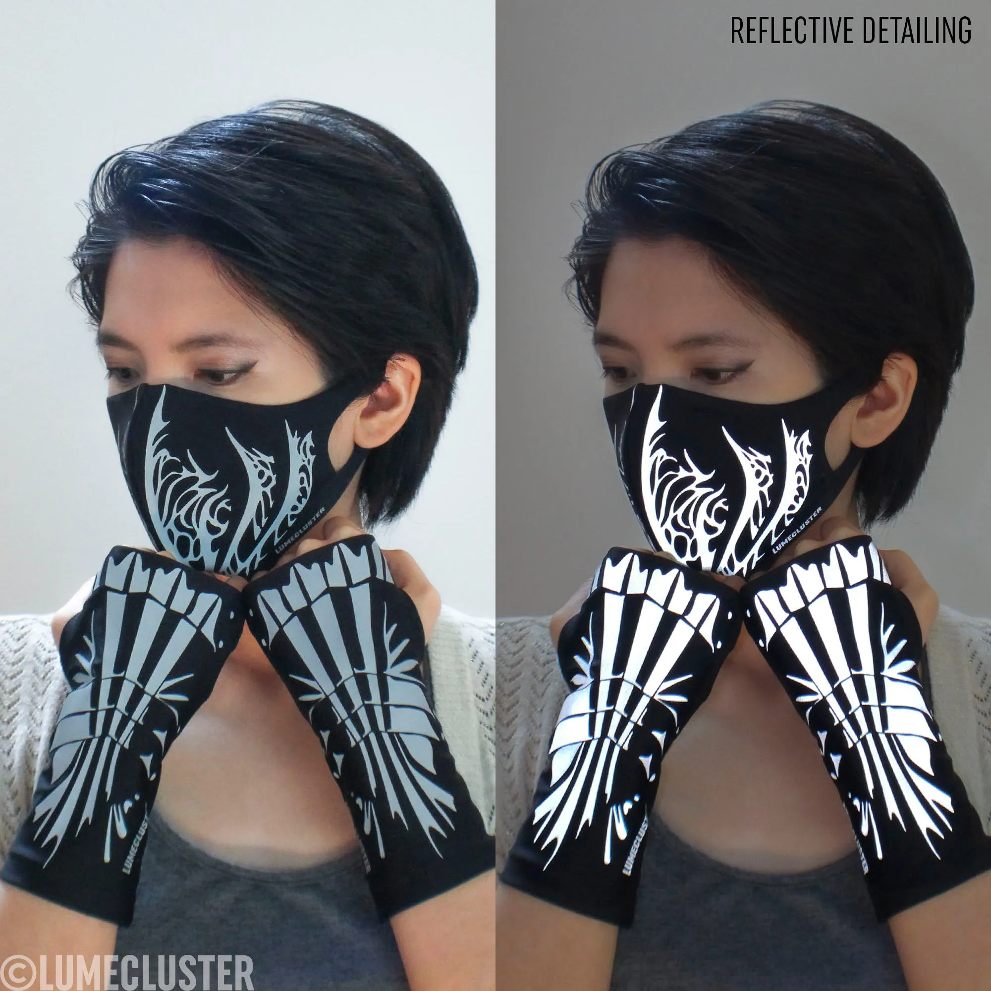 Reflective Phoenix Face Mask (Lumecluster ⨯ Wing & Weft)