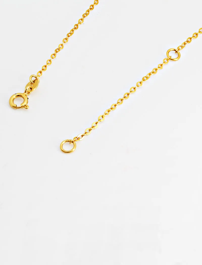 RICE Bead Thin Chain Strand Necklace | 18K Gold Over Sterling Silver