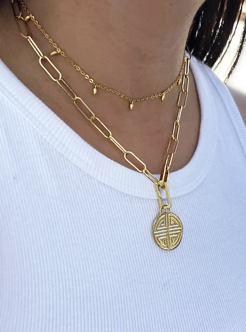 RICE Bead Thin Chain Strand Necklace | 18K Gold Over Sterling Silver