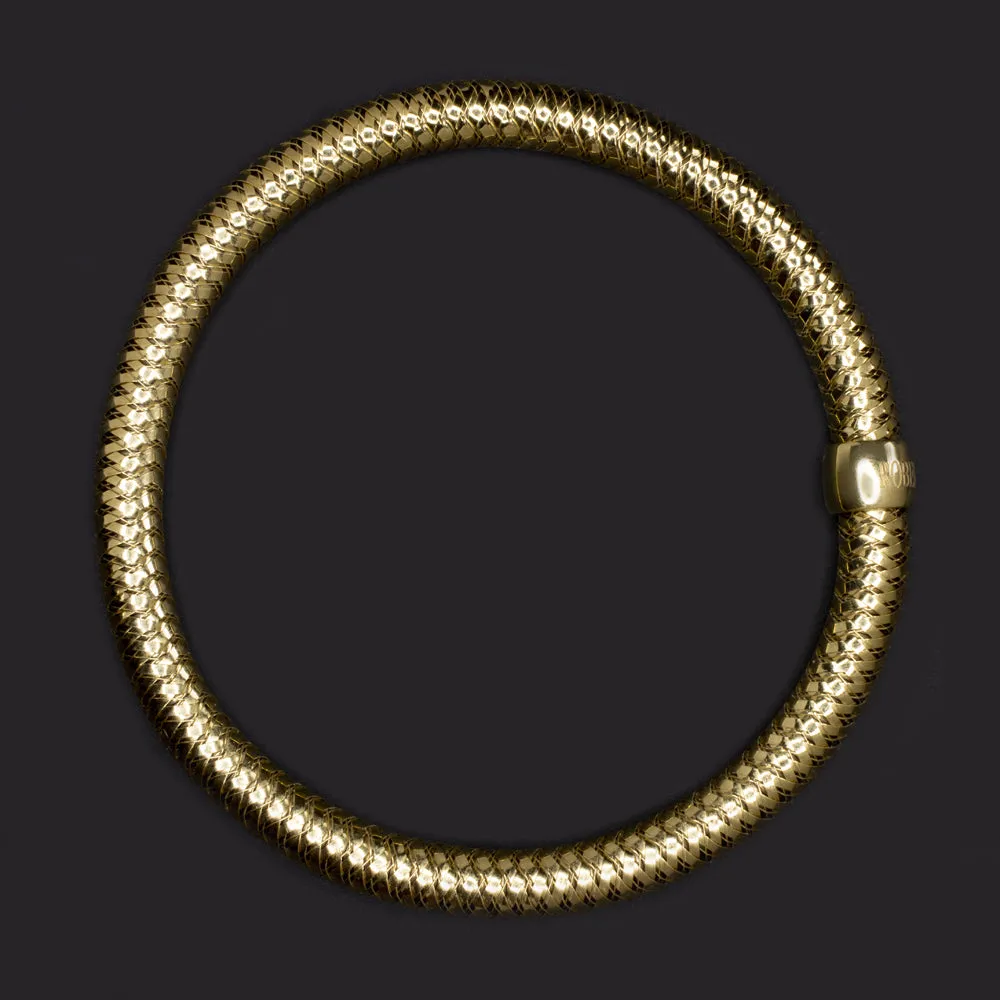 ROBERTO COIN PRIMAVERA 18k YELLOW GOLD BANGLE BRACELET WOVEN FLEXIBLE STRETCH