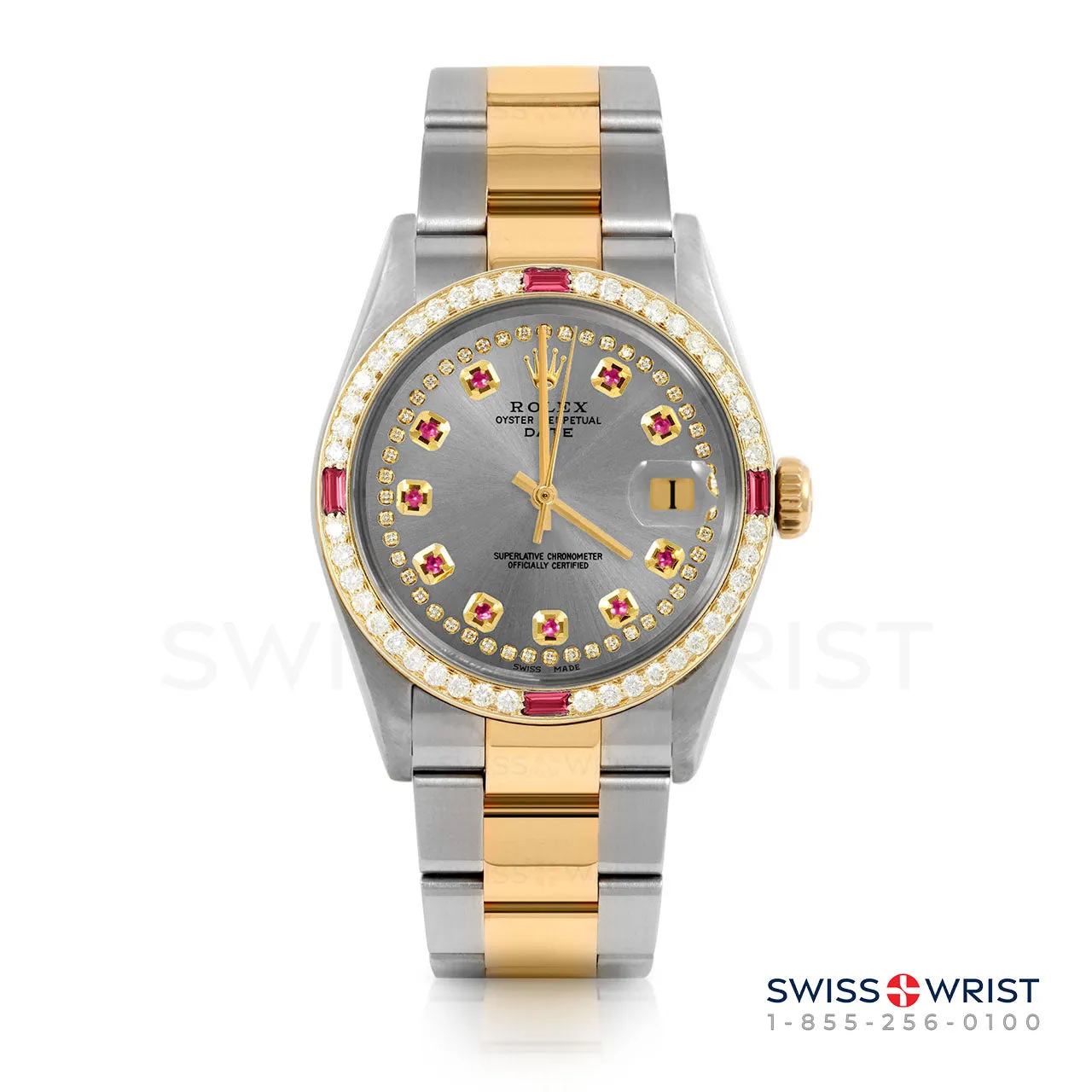 Rolex Date 34mm | 1500-TT-SLT-STRR-4RBY-OYS