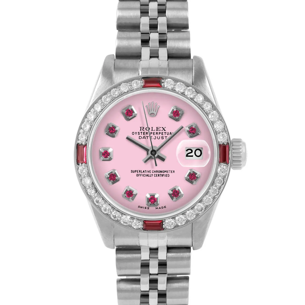 Rolex Datejust 26mm | 6917-SS-PNK-RBY-AM-4RBY-JBL