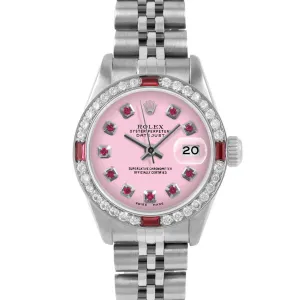Rolex Datejust 26mm | 6917-SS-PNK-RBY-AM-4RBY-JBL
