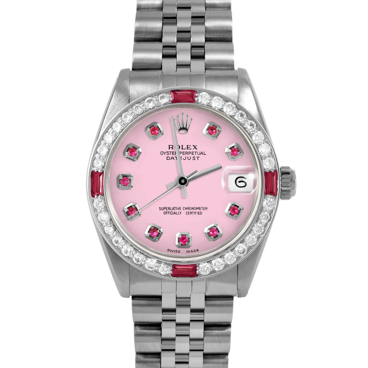 Rolex Datejust 31mm | 6827-SS-PNK-RBY-AM-4RBY-JBL