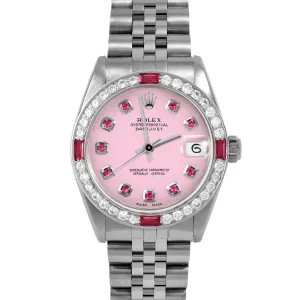 Rolex Datejust 31mm | 6827-SS-PNK-RBY-AM-4RBY-JBL