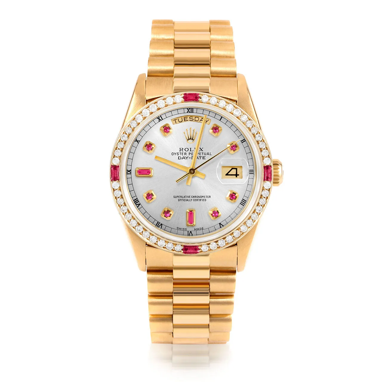 Rolex Day-Date 36mm | 18238-SLV-RBY-AM-4RBY-PRS