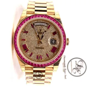 Rolex Day-Date 40 228238 18K Yellow Gold  Custom Bezel and Dial UNWORN