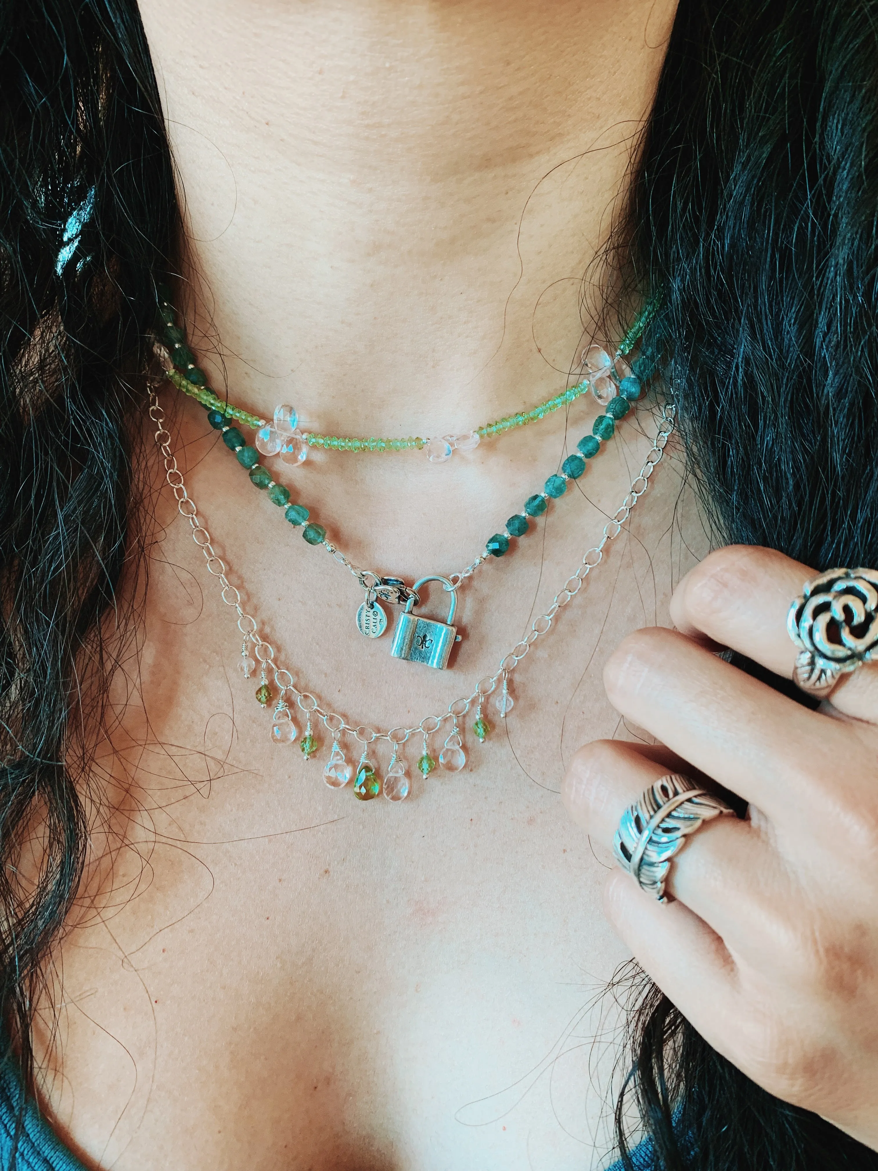 Rose Petal Peridot Signature Necklace