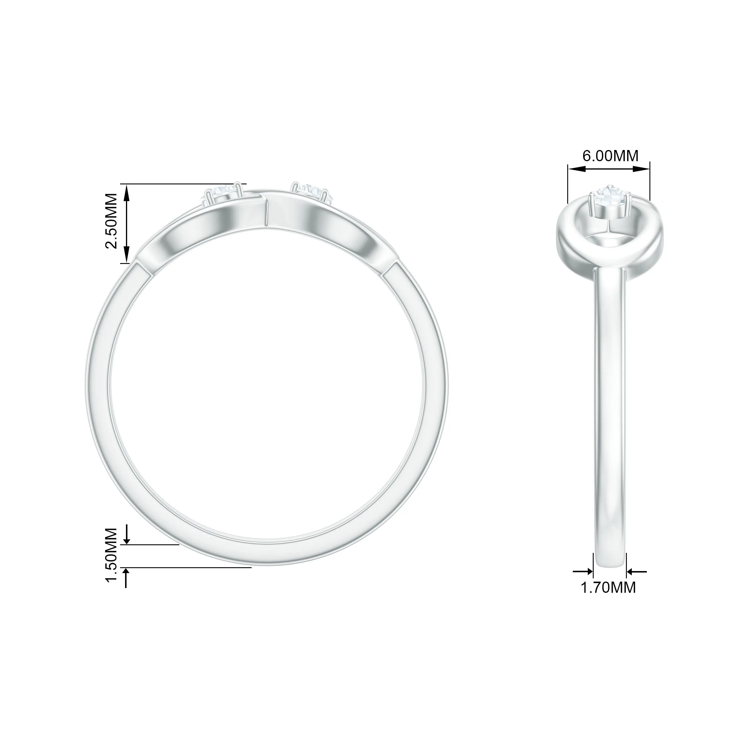 Round Natural Diamond Infinity Promise Ring