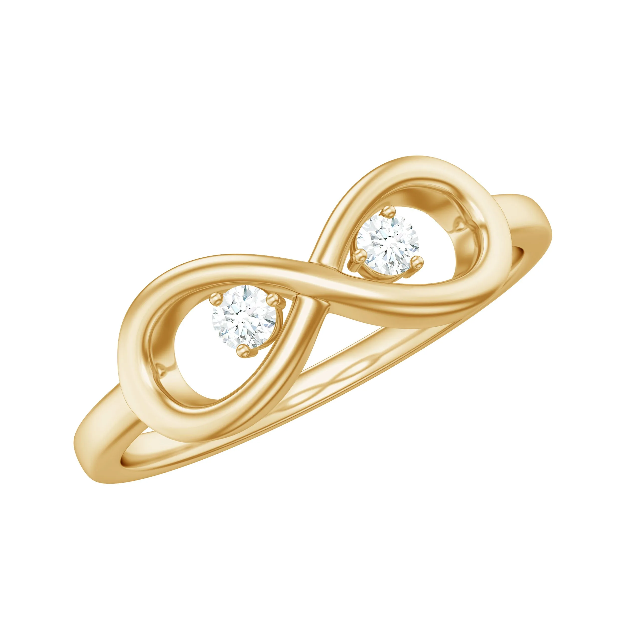 Round Natural Diamond Infinity Promise Ring