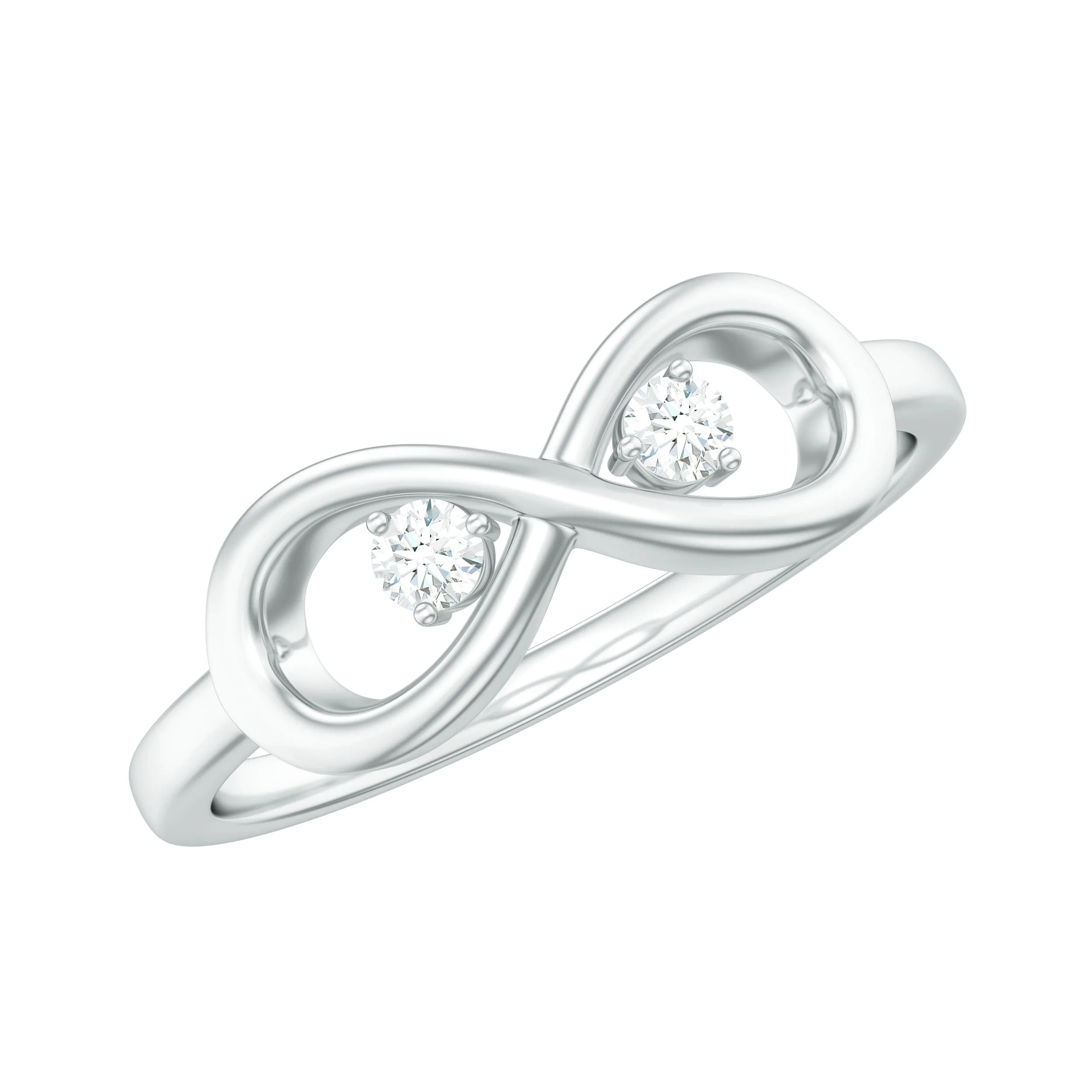 Round Natural Diamond Infinity Promise Ring