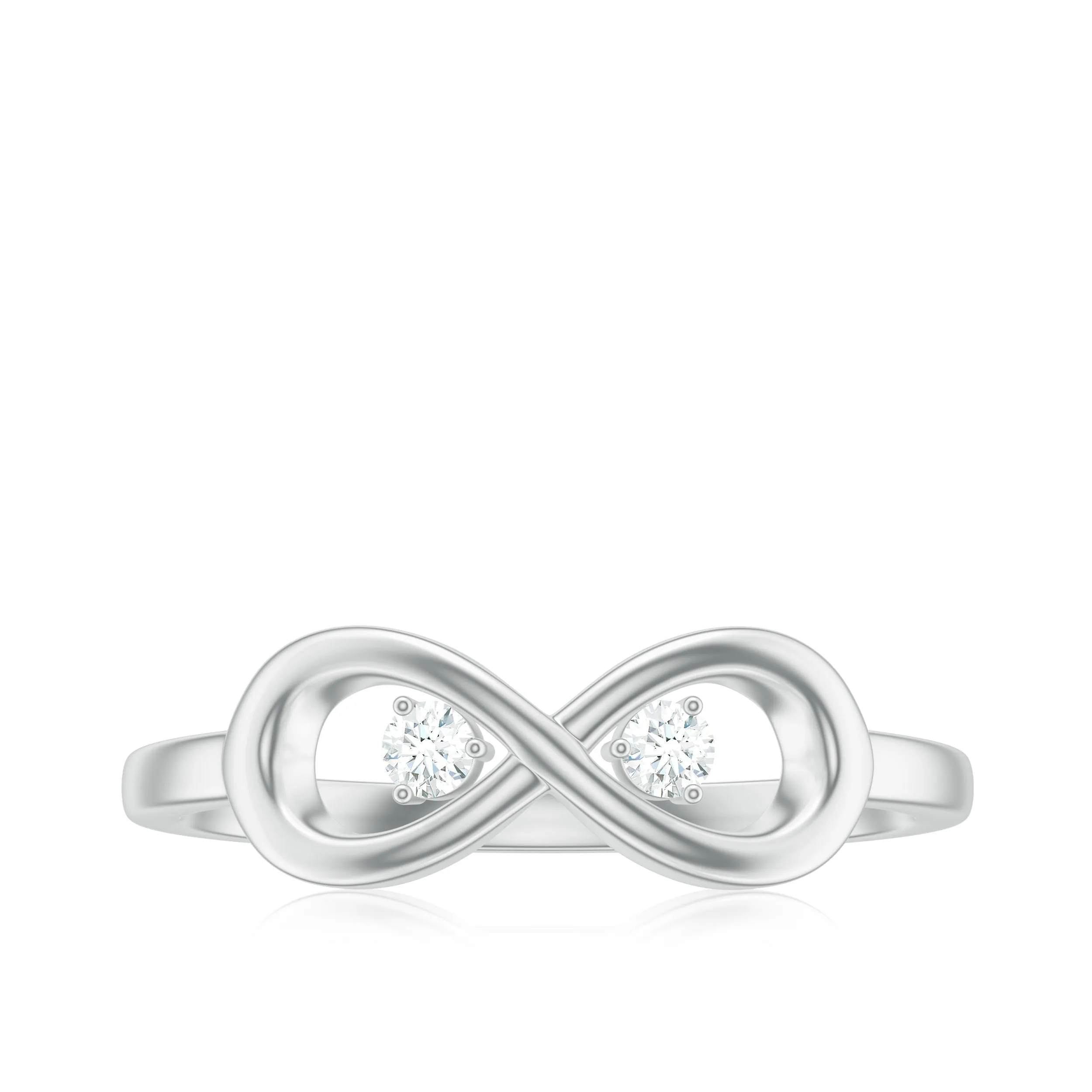 Round Natural Diamond Infinity Promise Ring