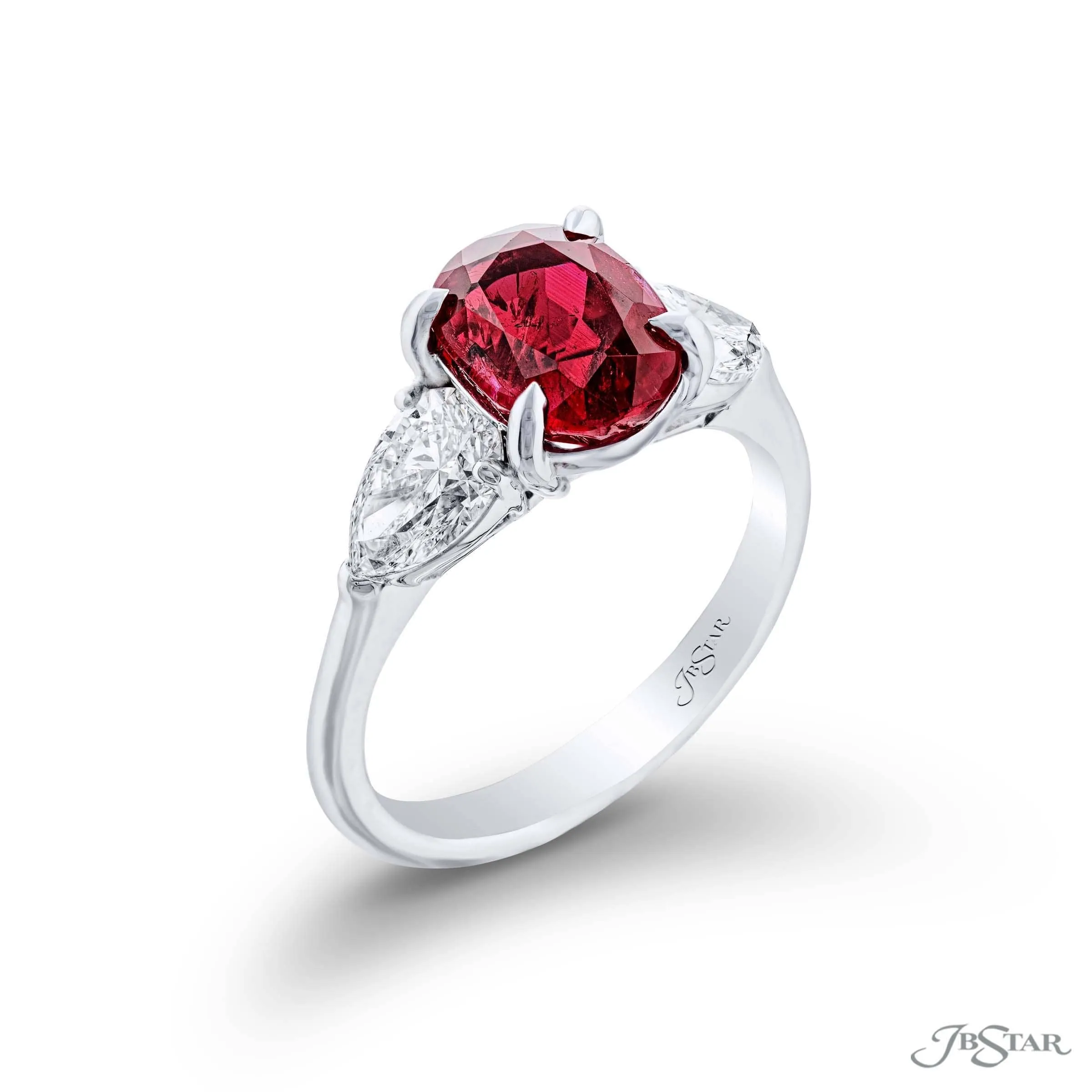 Ruby & Diamond Three Stone Ring