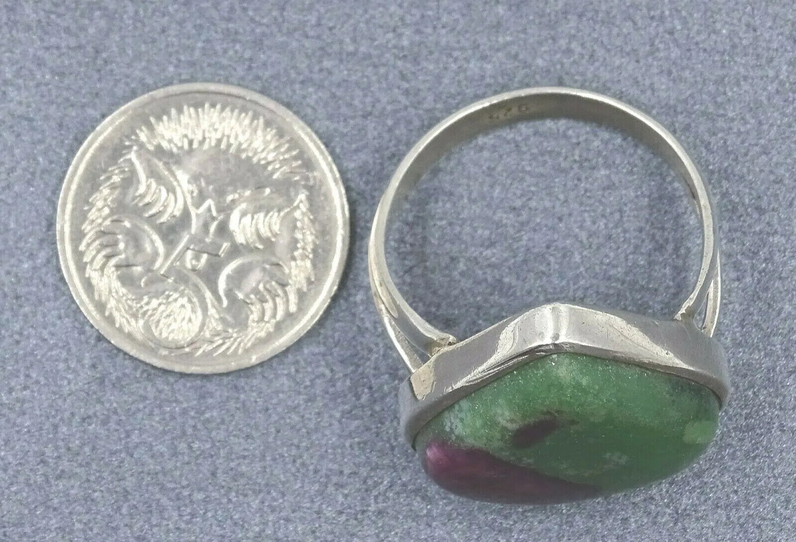 Ruby Zoisite Sterling Silver Ring