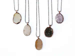 SALE Druzy crystal necklace | Natural druzy pendant