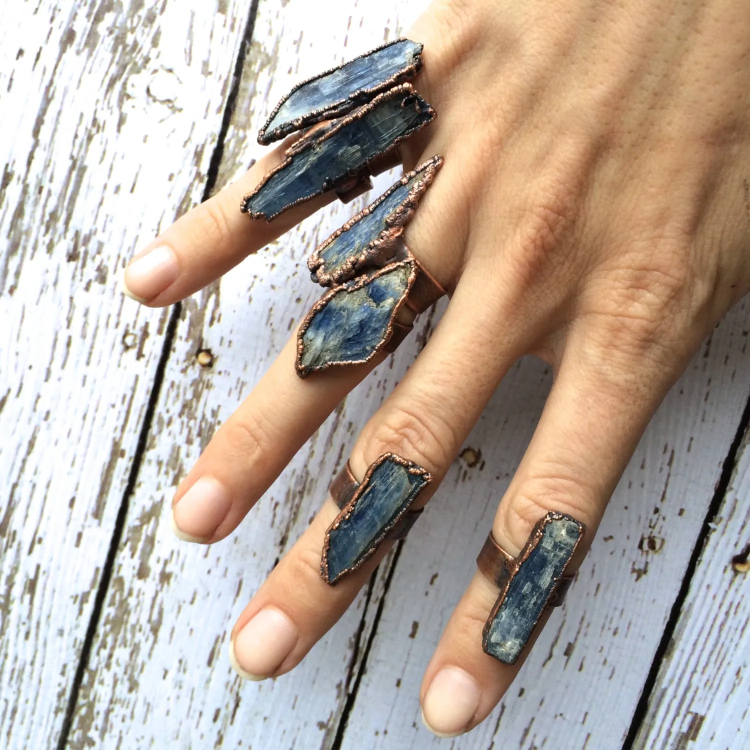 SALE Raw Kyanite ring | Blue Kyanite crystal ring