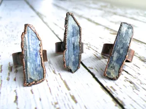 SALE Raw Kyanite ring | Blue Kyanite crystal ring