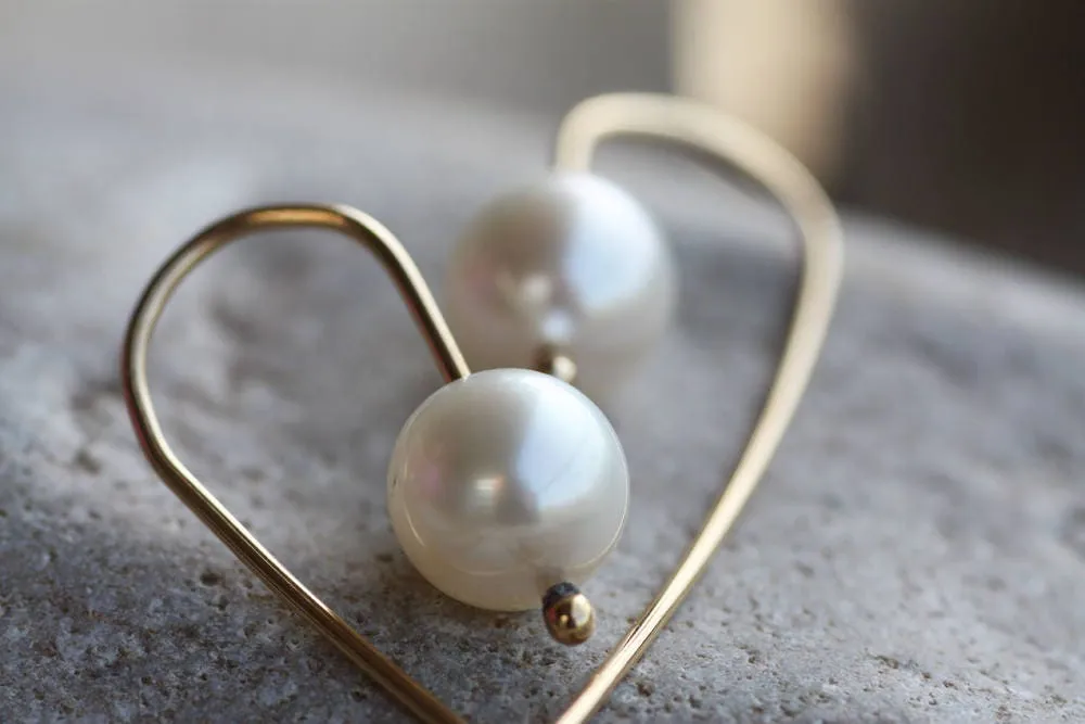 Salt Water Pearl Gold K18 Wire earrings